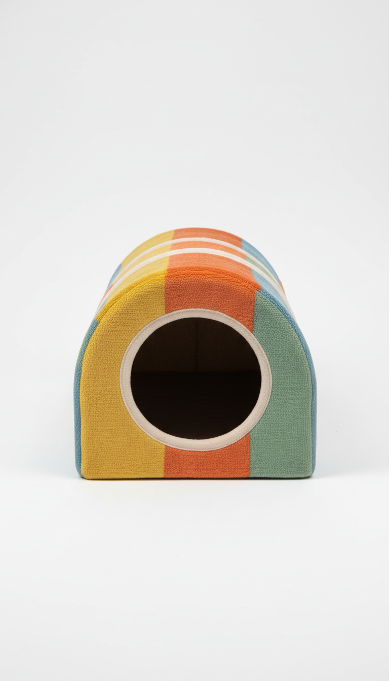 Plush Cat Tunnel with Peek Holes